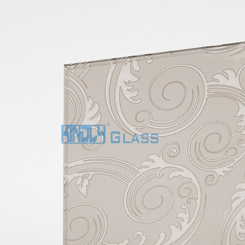 Acid Etched on Frosted Bronze Glass ,Bronze Acid Etched Glass